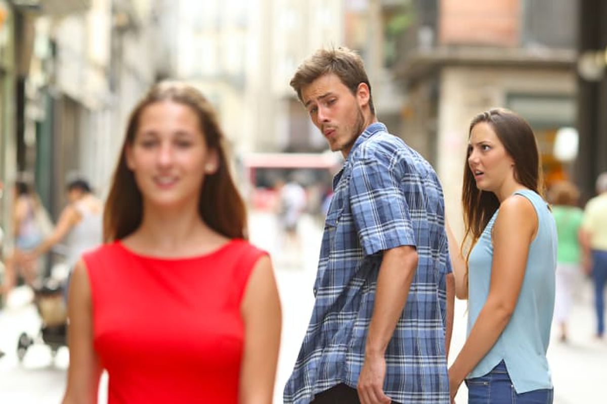 Distracted Boyfriend meme about California Naturals