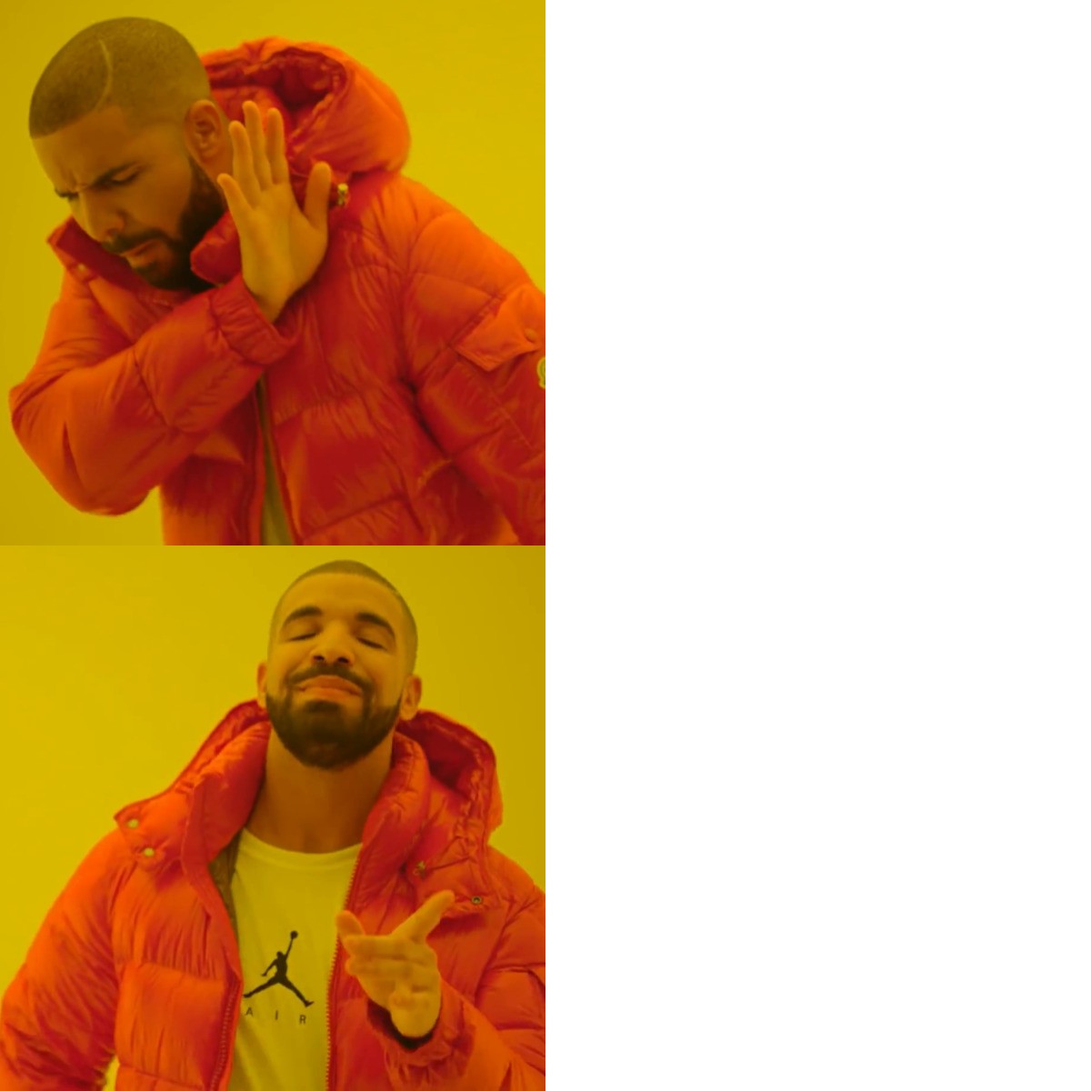 Drake Hotline Bling meme about California Naturals
