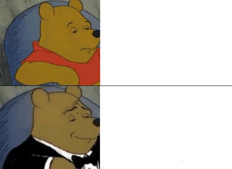 Tuxedo Winnie The Pooh meme about California Naturals