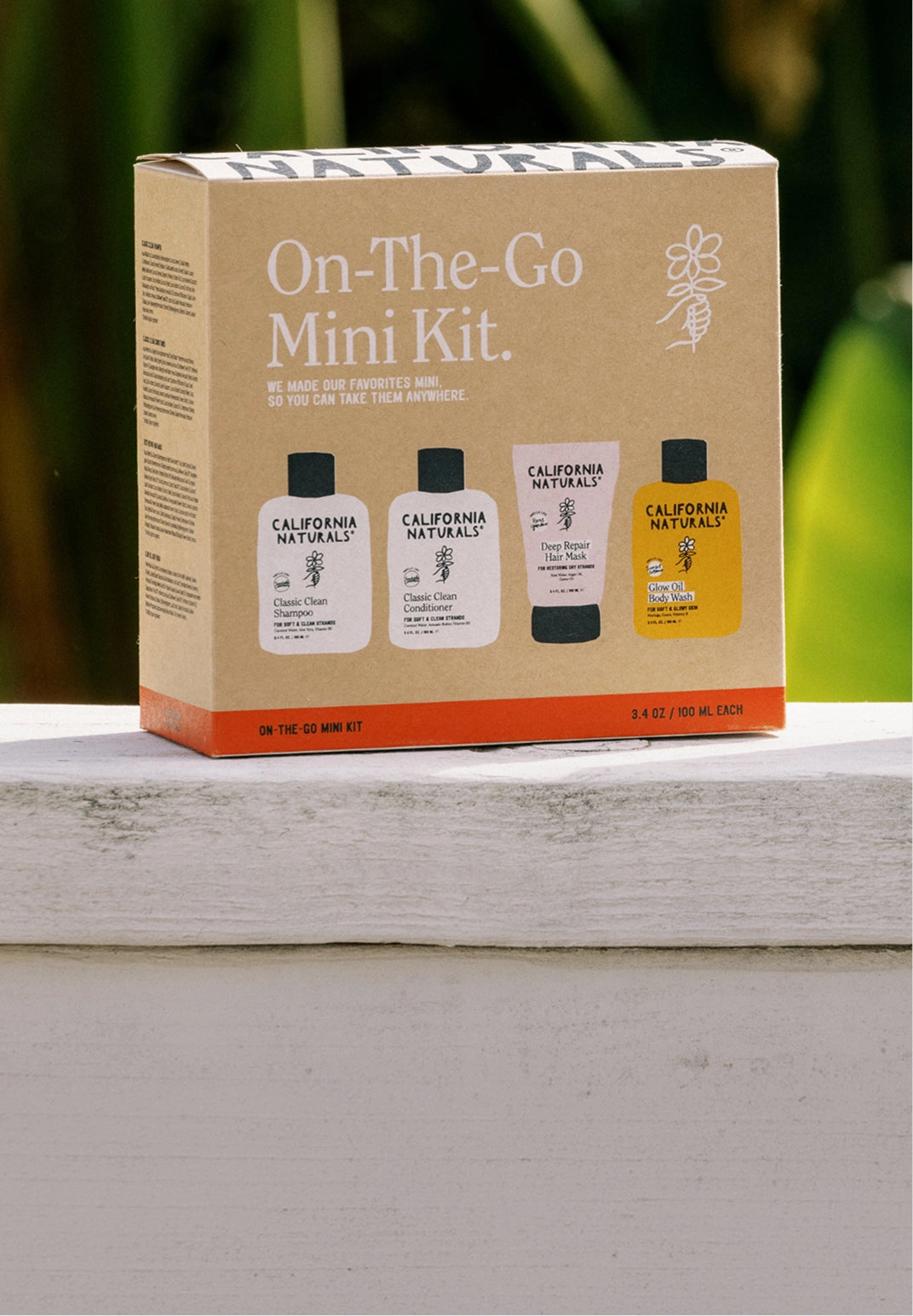 On-The-Go Mini Kit box on a white ledge